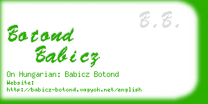 botond babicz business card